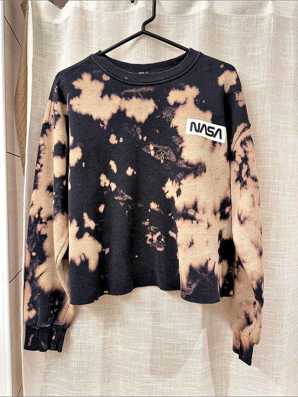 Forever 21 NASA Bleach Wash Sweatshirt Black & Brown Medium
